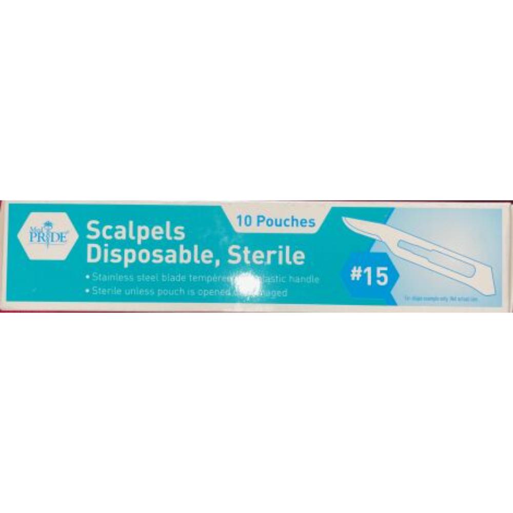 MedPride Disposable Scalpels - Stainless - Sterile #10 to #23  - 10 Boxes Per Case / Total of 100 Counts