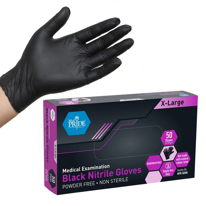 Black Nitrile Exam Gloves