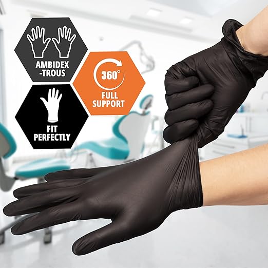 Black Vinyl Nitrile Gloves