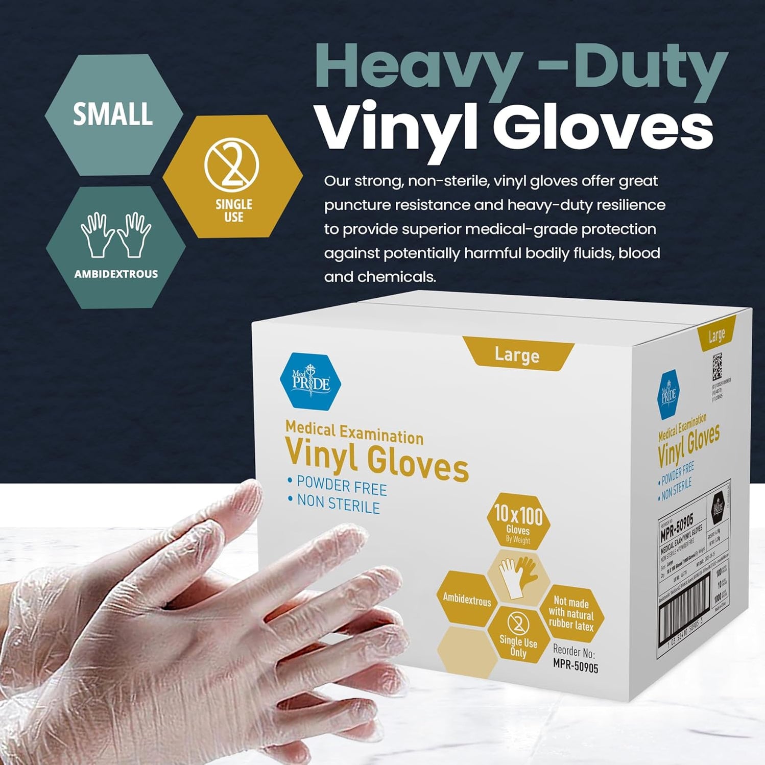 Eco-Plus Vinyl Untersuchungshandschuhe, 100 St. | medplus