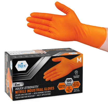 Nitrile Industrial Orange Gloves