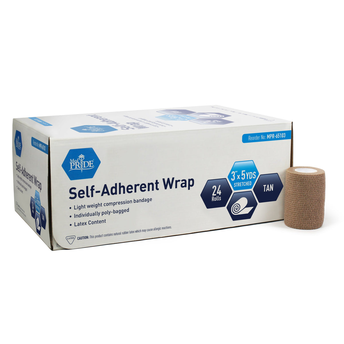 Medpride Self-Adherent Wrap, Tan — Go Bulk Medical
