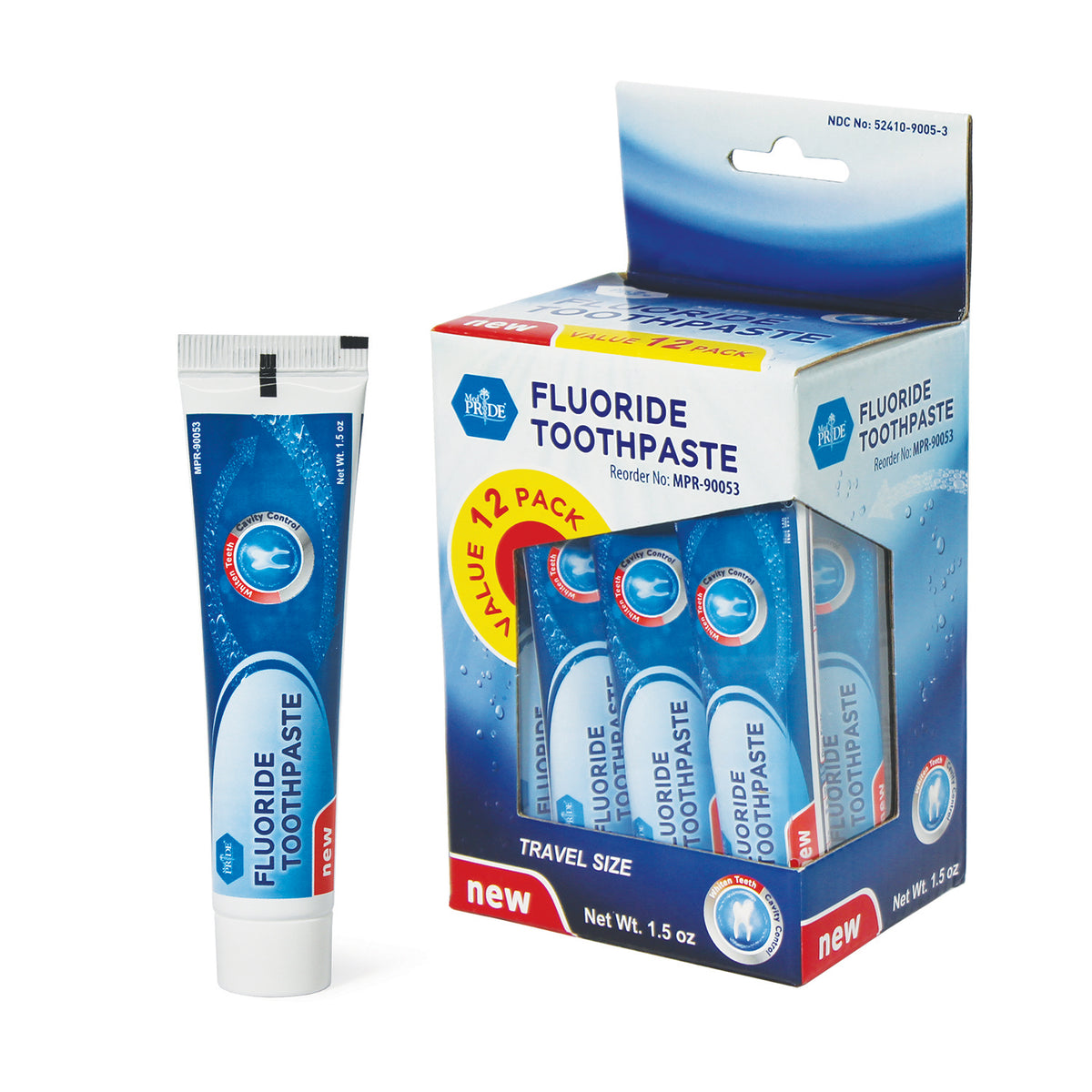 Mfp Toothpaste MedPride Fluoride Toothpaste, 1.5oz. Tubes - 12/Box, Case of 12 (144 C ...