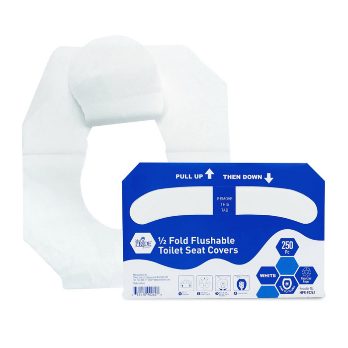 Medpride Disposable Toilet Seat Covers Half Fold Flushable, 250 Pieces / Box of 20