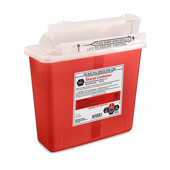 MedPride 5 Quart Sharps Containers, Mailbox Style, 20/cs — Go Bulk Medical