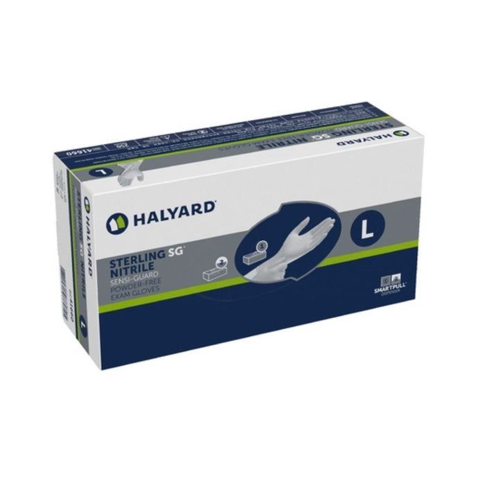 Halyard Exam Glove  2500/Case STERLING SG Large NonSterile Nitrile Standard Cuff Length Textured Fingertips Silver Chemo Tested