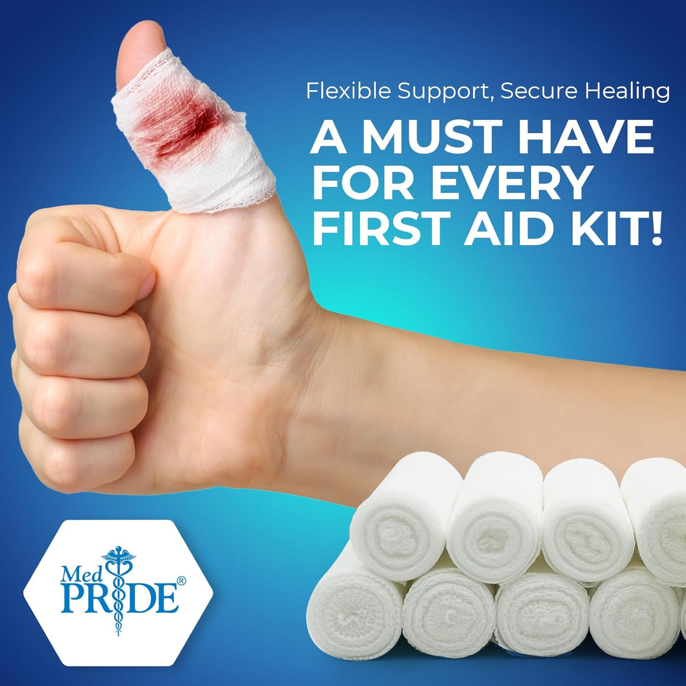 MedPride Conforming Stretch Gauze Bandage Roll - Non-Sterile - 6