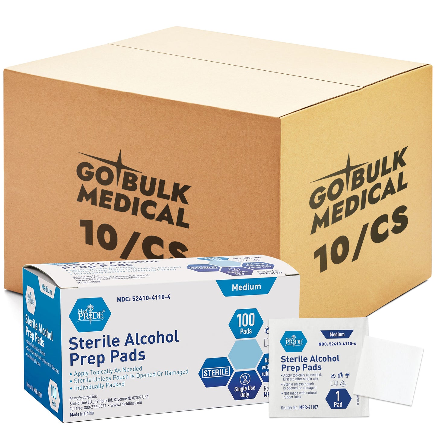 Sterile Alcohol Prep Pads - Lg  - 10/100/cs.