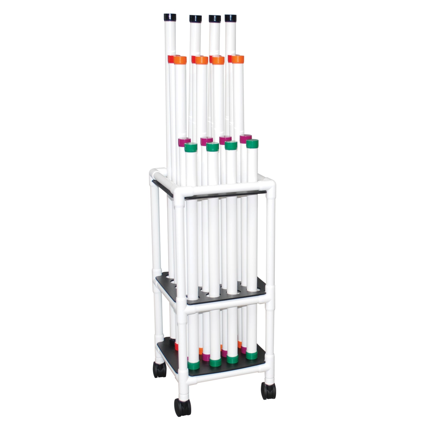 MJM International TRWB-20C Therapy Rehab Weighted Bars, Mobile Storage Cart holds 20 bars