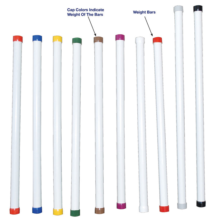 MJM International TRWB-Y-36 Therapy Rehab Weighted Bars, YELLOW 4 LBS 36" length