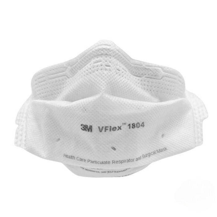 3M VFlex 1804 Healthcare NIOSH Surgical N95 Respirator Mask, Regular Size, 400 per Case