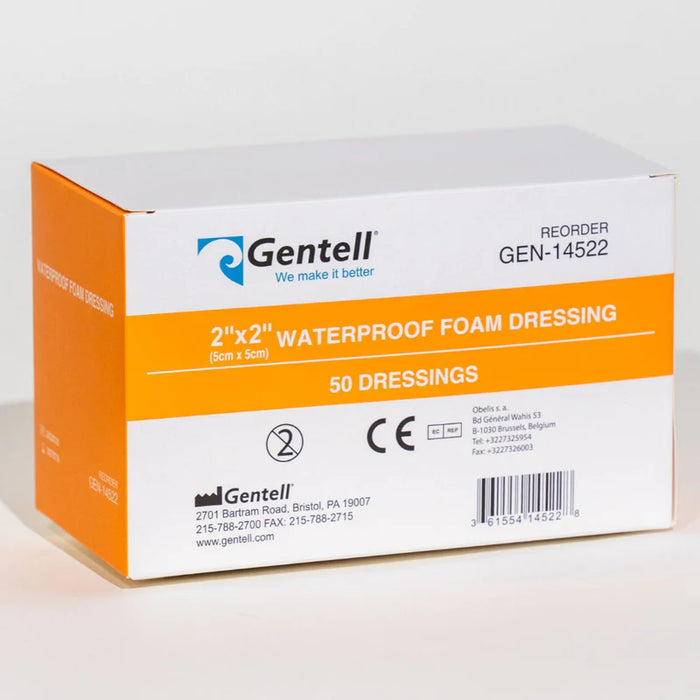 Gentell Waterproof Foam Non-Bordered Dressing Box Case (50/CS)