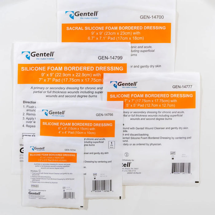 Gentell Silicone Foam Bordered Dressings Case (50/CS)