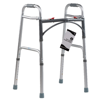 Dynarex Adult Two Button Folding Walker, 32" - 39", 1pc/bag,4bags/cs