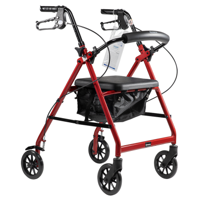 DynaGo DynaGo Quad 6 - Aluminum Rollator, Red, 1pc/cs