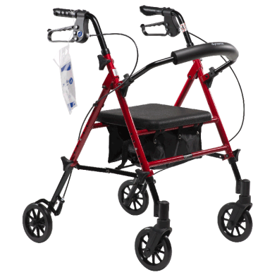 DynaGo DynaGo Flex - Adjustable Seat Height w/ Detachable Caster, Red, Aluminum, 1pc/cs