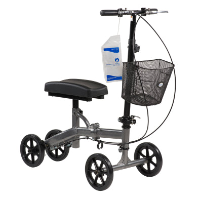 Dynarex Steerable Knee Walker with Basket - Compact, Hammer Tone, 1pc/cs