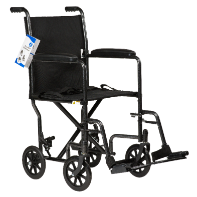 Dynaride DynaRide Transport Wheelchair - 17" x 16" w/ Fixed Full Arm, Silver Vein, 1pc/cs