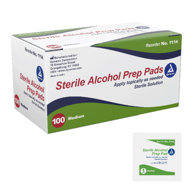 Dynarex Alcohol Prep Pad - Sterile, Medium, 20/100/cs