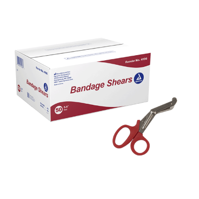 Dynarex Bandage Shears, 5.5" Red, 4/50/cs