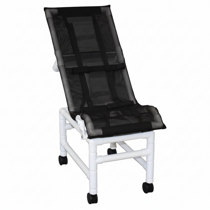 MJM International 191-XLC Reclining bath / shower chair (X-LARGE), with base & casters, 225 lbs weight capacity