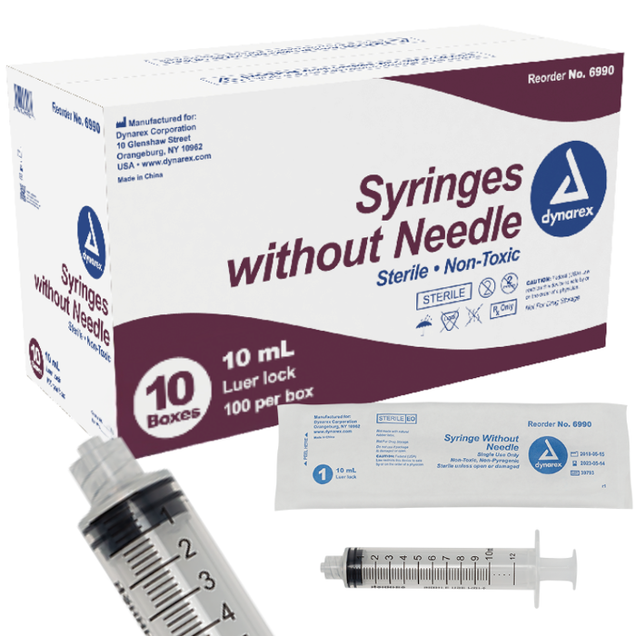 Dynarex Syringe without Needle - Non Toxic - Luer Lock