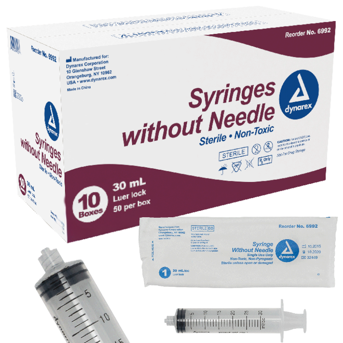 Dynarex Syringe without Needle - Non Toxic - Luer Lock