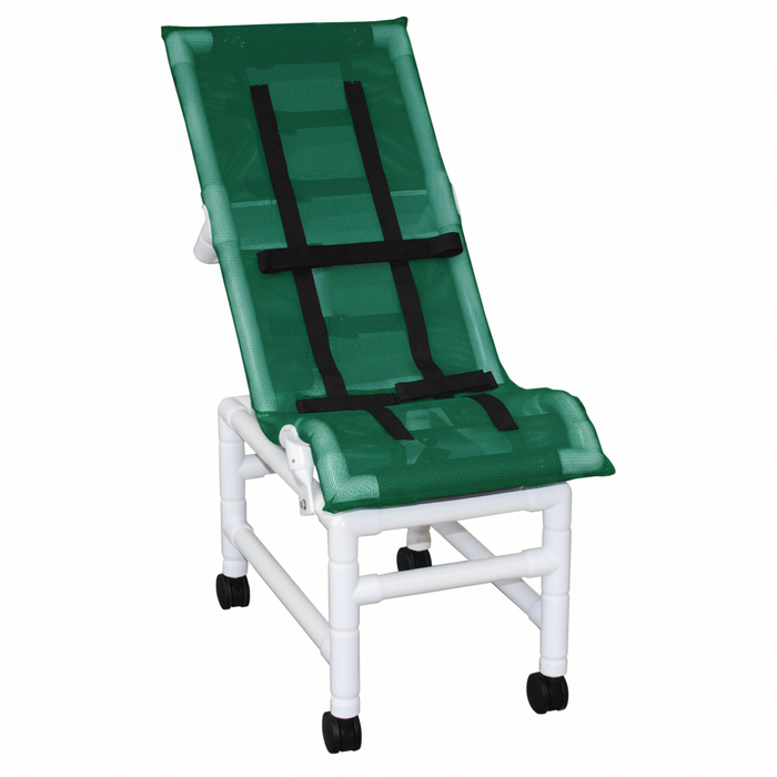 MJM International 191-XLC Reclining bath / shower chair (X-LARGE), with base & casters, 225 lbs weight capacity