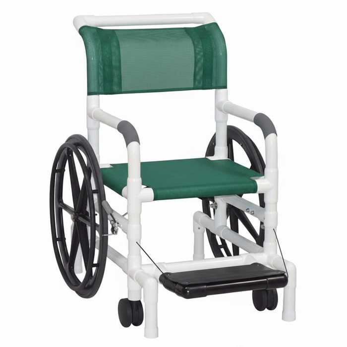 MJM International 130-18-24W-SL Self-Propelled Aquatic / Rehab Shower Transport Chair 18" Internal Width 250 Lbs Weight Capacity
