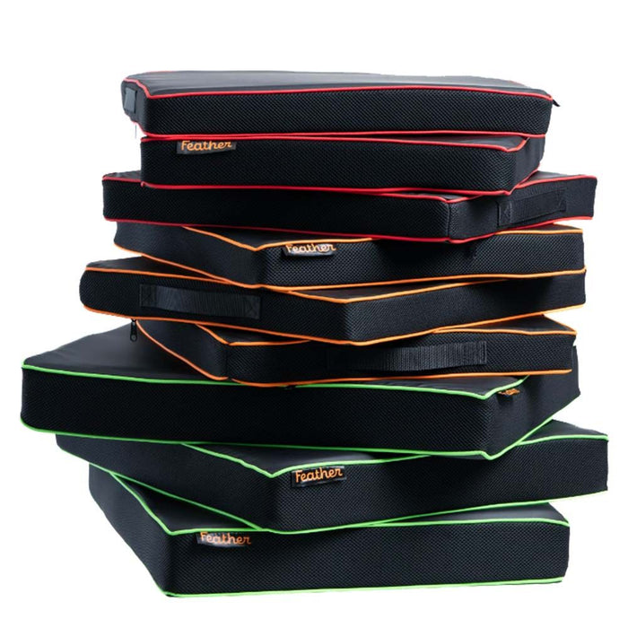 Feather Comfort Cushion - 22" Wide, Green Trim