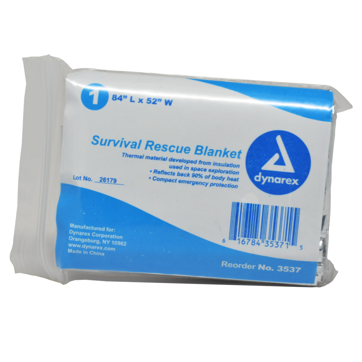 Dynarex HEAT REFLECTIVE EMERGENCY RESCUE BLANKET, 84" x 52"