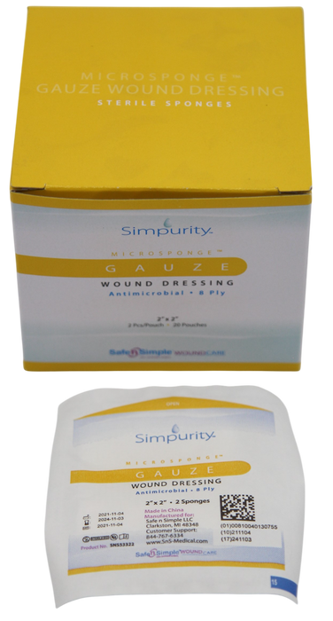 Safe N Simple Simpurity Antimicrobial Gauze Sponge (240 Count)