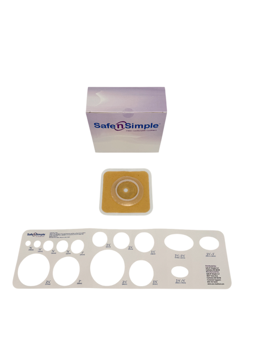 Safe N Simple 2-Piece Wafer Standard Wear Solid Hydrocolloid 45mm 1 3/4" Flange Cut to Fit (80 Count)