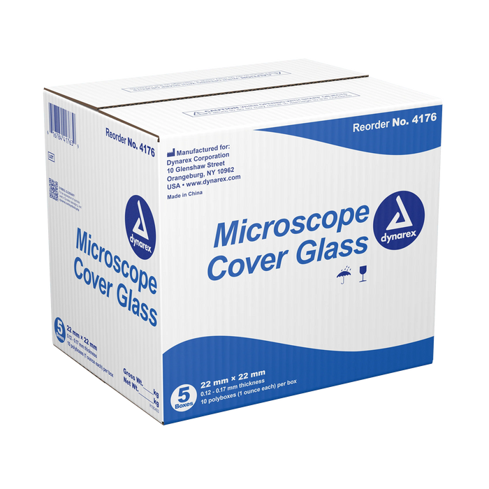 Dynarex Microscope Cover Glass - 10ea/bx, 5bxs/cs (50 Count)