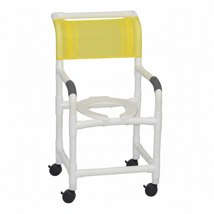 MJM International 118-3TW PVC Shower Chair with Fixed Arms – 18" Internal Seat 300 lbs. Capacity